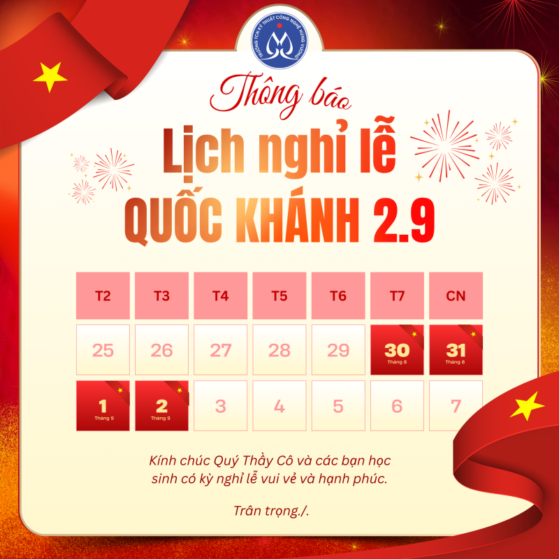 Đỏ Và Vàng Gradient Đơn Giản Lịch Nghỉ Lễ Quốc Khánh Bài Đăng Instagram